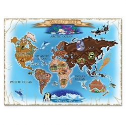 Puzzle de podea gigant "Harta lumii"