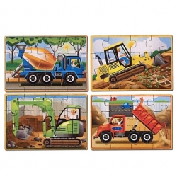 Set 4 puzzle 'Vehicule de constructii'