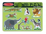  Puzzle de lemn cu sunete 'Animale de la Zoo'
