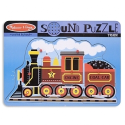 Puzzle de lemn cu sunete 'Locomotiva cu aburi'