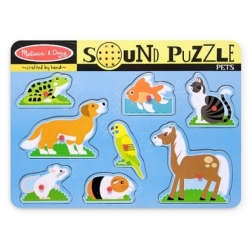 Puzzle de lemn cu sunete 'Animale de companie'