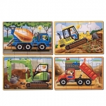  Set 4 puzzle 'Vehicule de constructii'